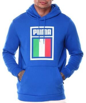 Puma World Cup Fleece Hoodie Men’s Size M Blue Italy Flag Pullover Sweatshirt